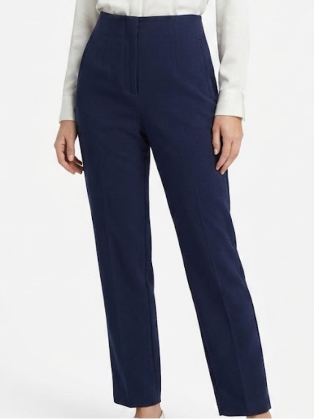 Calvin Klein Navy High-Rise Straight Leg Pants